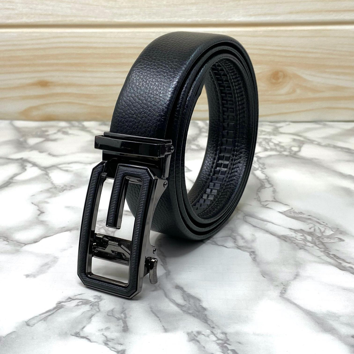 Single G Shape Two Tone Formal Belt For Men-UniqueandClassy