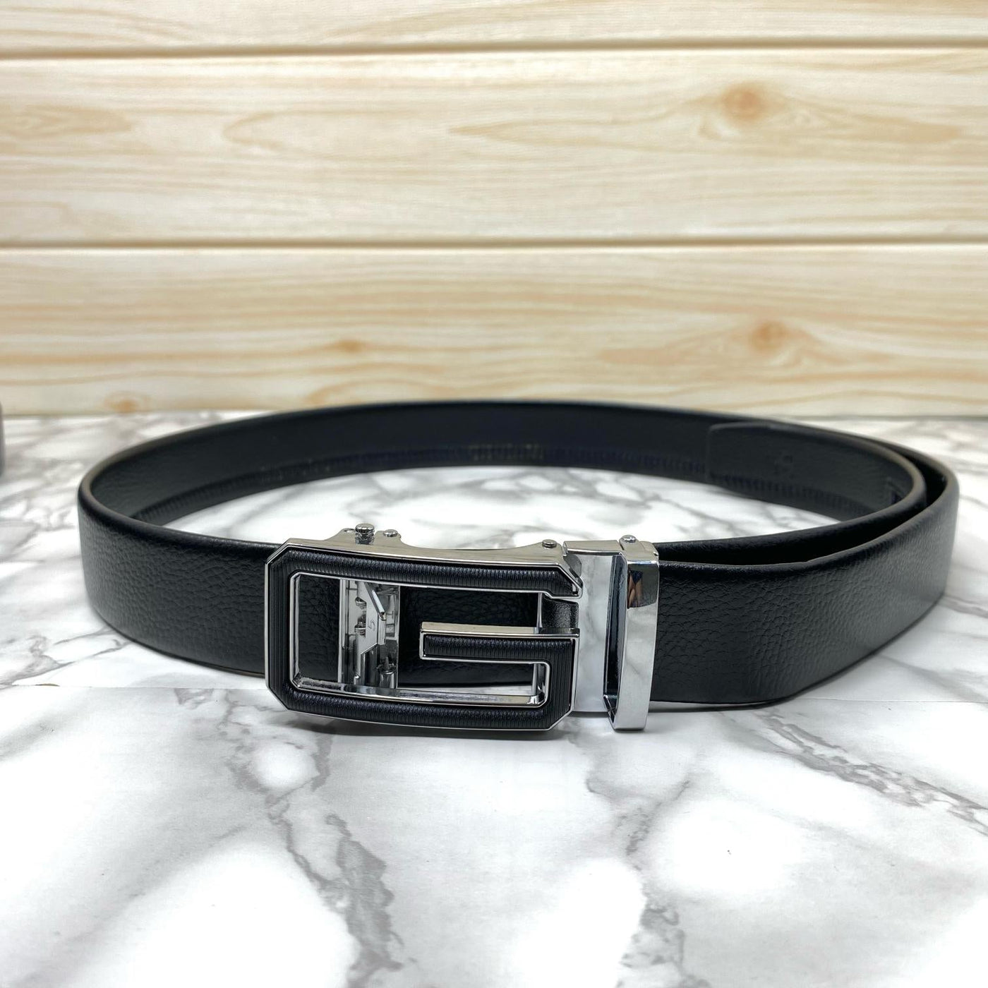 Single G Shape Two Tone Formal Belt For Men-UniqueandClassy