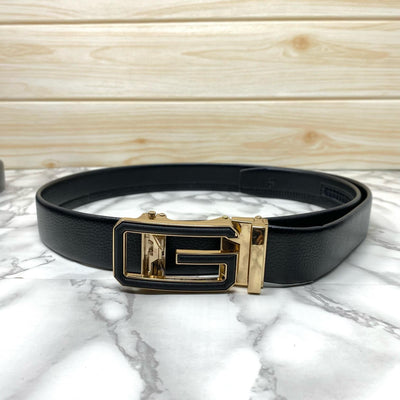 Single G Shape Two Tone Formal Belt For Men-UniqueandClassy