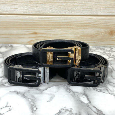 Single G Shape Two Tone Formal Belt For Men-UniqueandClassy