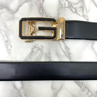Single G Shape Two Tone Formal Belt For Men-UniqueandClassy