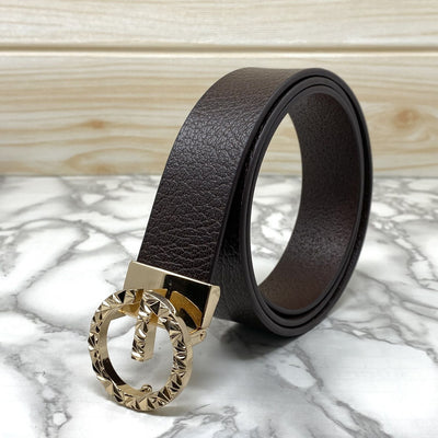 Premium Shiny G-letter Design Formal Leather Belt-UniqueandClassy