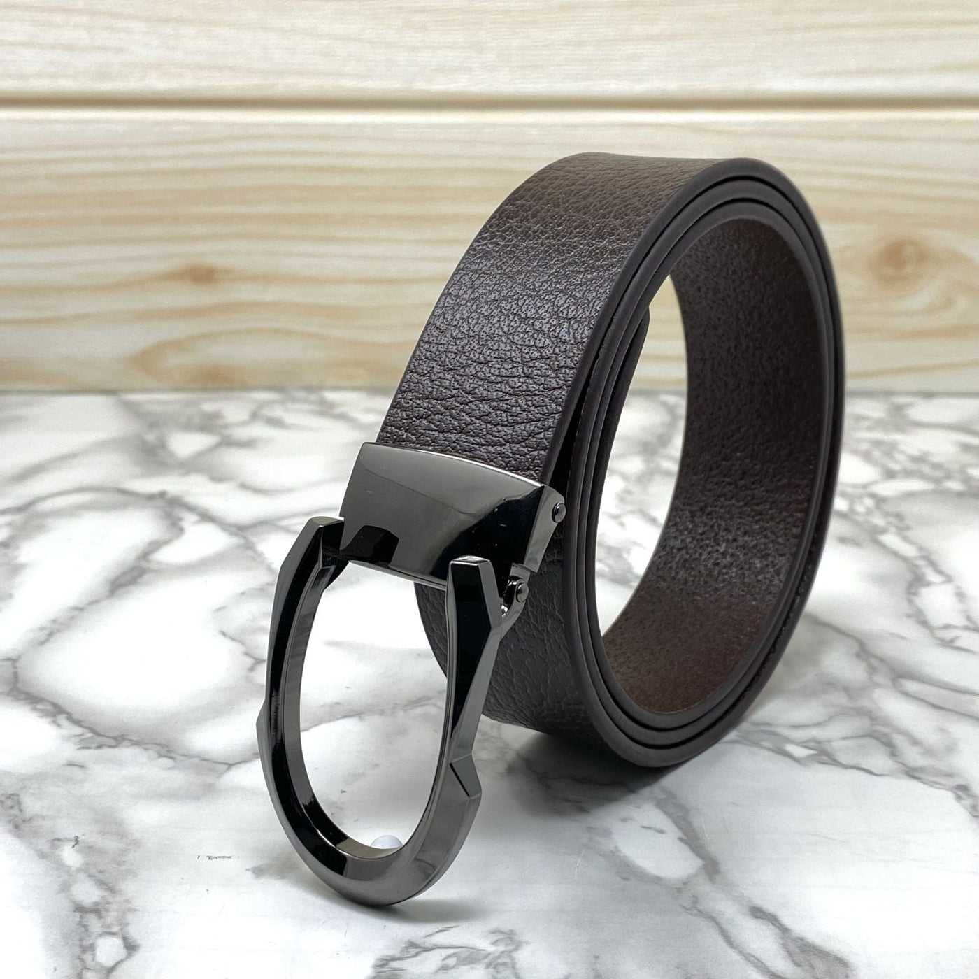 Signature C Logo Leather Belt For Unisex-UniqueandClassy