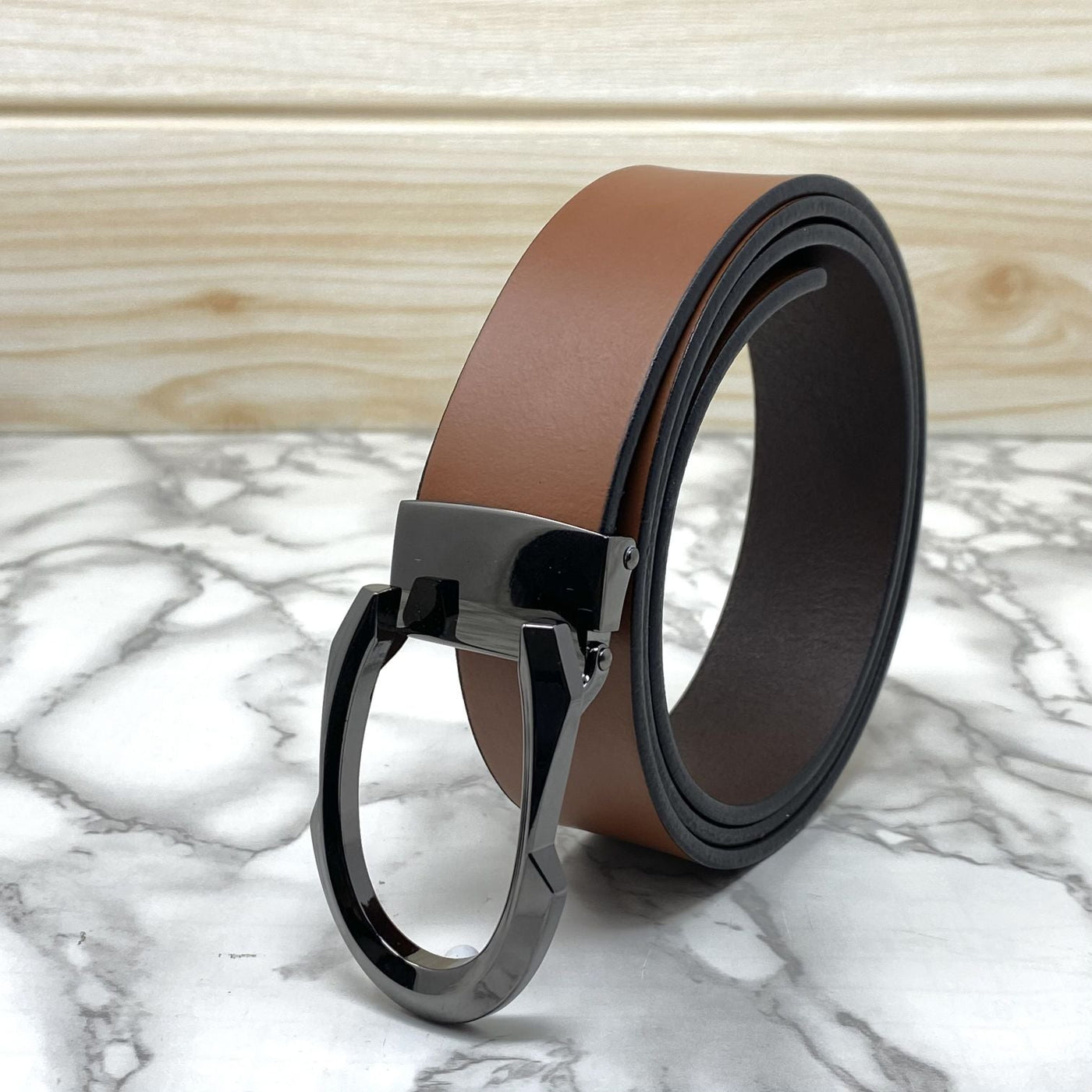 Signature C Logo Leather Belt For Unisex-UniqueandClassy