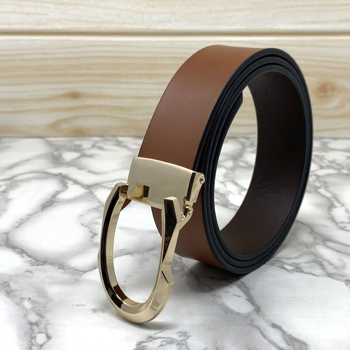 Signature C Logo Leather Belt For Unisex-UniqueandClassy