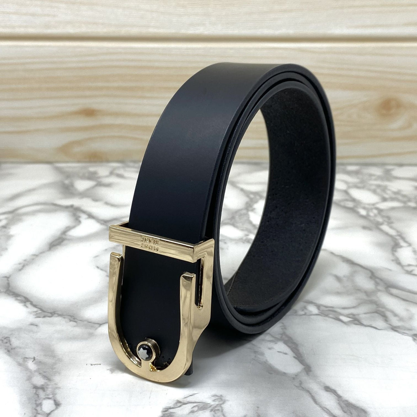 U-Shape Signature Formal Leather Strap Belt-UniqueandClassy