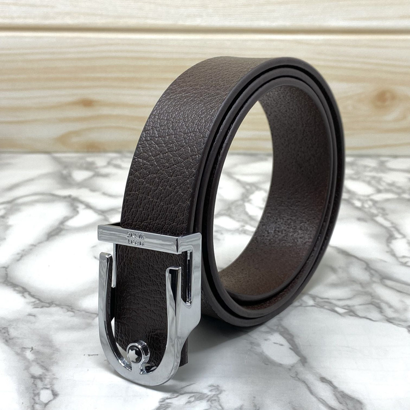 U-Shape Signature Formal Leather Strap Belt-UniqueandClassy