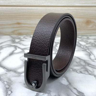 U-Shape Signature Formal Leather Strap Belt-UniqueandClassy