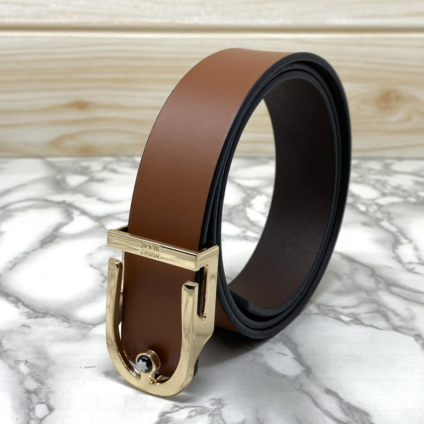 U-Shape Signature Formal Leather Strap Belt-UniqueandClassy