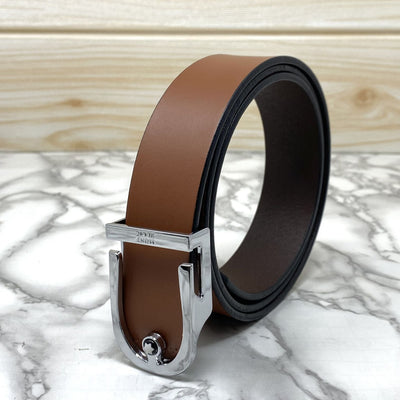 U-Shape Signature Formal Leather Strap Belt-UniqueandClassy