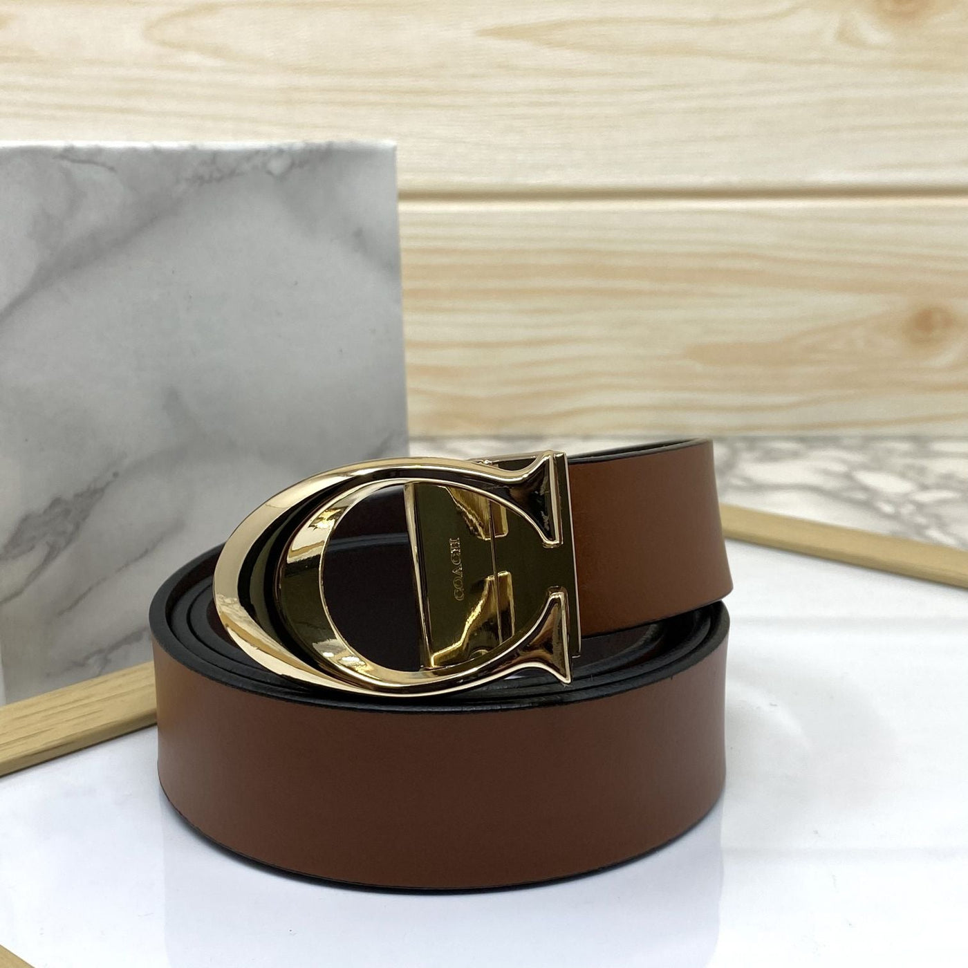 Classy Curve C Design Casual  Genuine Leather Belt-UniqueandClassy