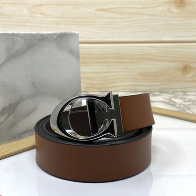 Classy Curve C Design Casual  Genuine Leather Belt-UniqueandClassy