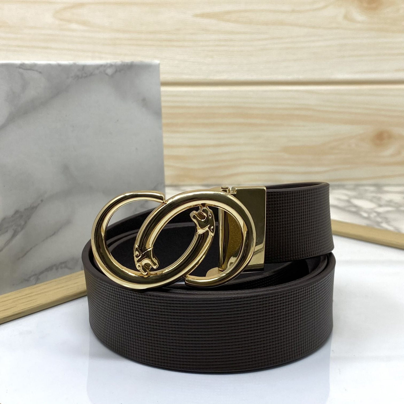 Classic Jaguar Design Leather Strap Belt-UniqueandClassy