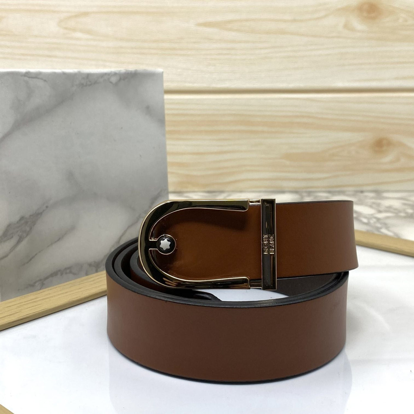 U-Shape Signature Formal Leather Strap Belt-UniqueandClassy