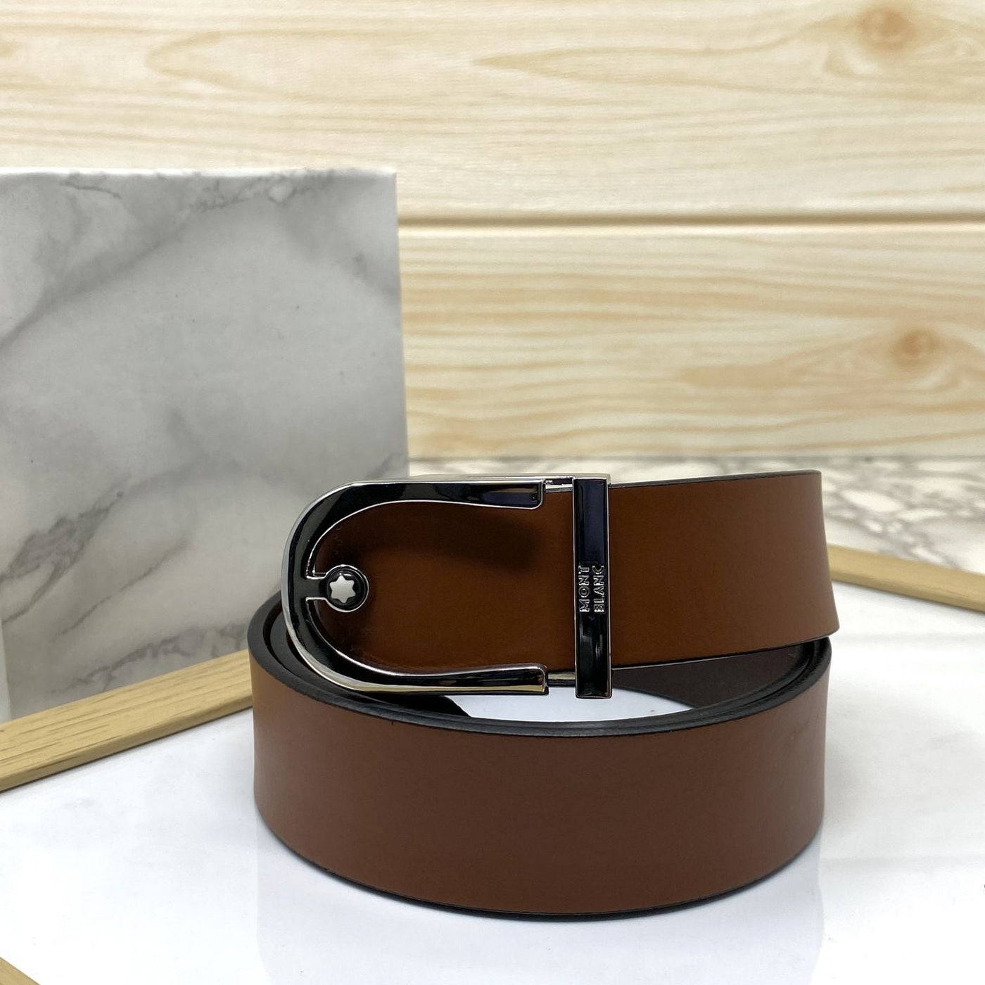 U-Shape Signature Formal Leather Strap Belt-UniqueandClassy