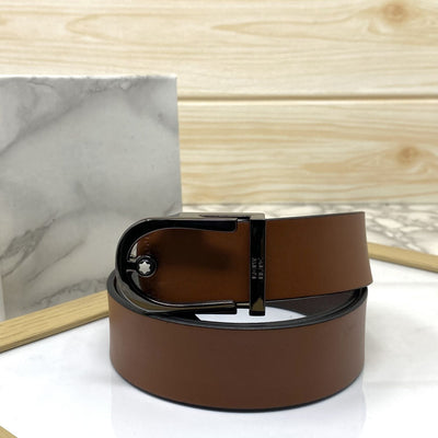 U-Shape Signature Formal Leather Strap Belt-UniqueandClassy