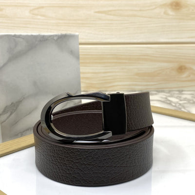 Signature C Logo Leather Belt For Unisex-UniqueandClassy