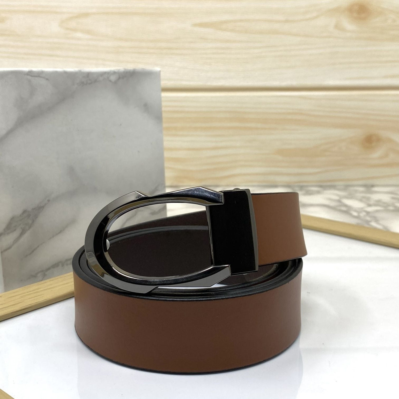 Signature C Logo Leather Belt For Unisex-UniqueandClassy