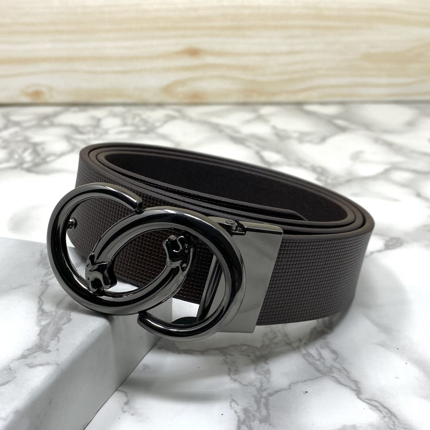 Classic Jaguar Design Leather Strap Belt-UniqueandClassy