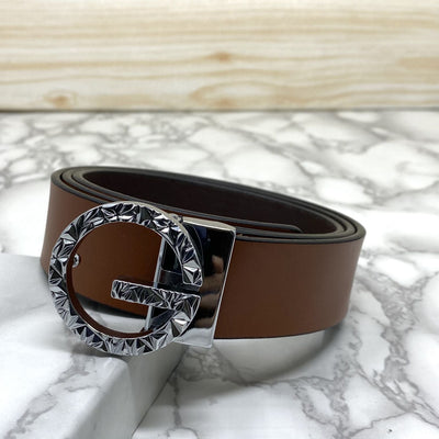 Premium Shiny G-letter Design Formal Leather Belt-UniqueandClassy