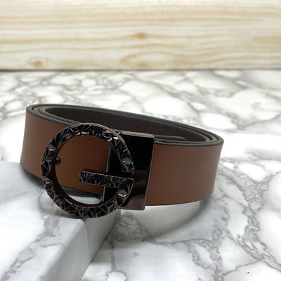 Premium Shiny G-letter Design Formal Leather Belt-UniqueandClassy