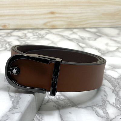 U-Shape Signature Formal Leather Strap Belt-UniqueandClassy