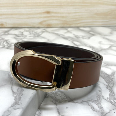 Signature C Logo Leather Belt For Unisex-UniqueandClassy