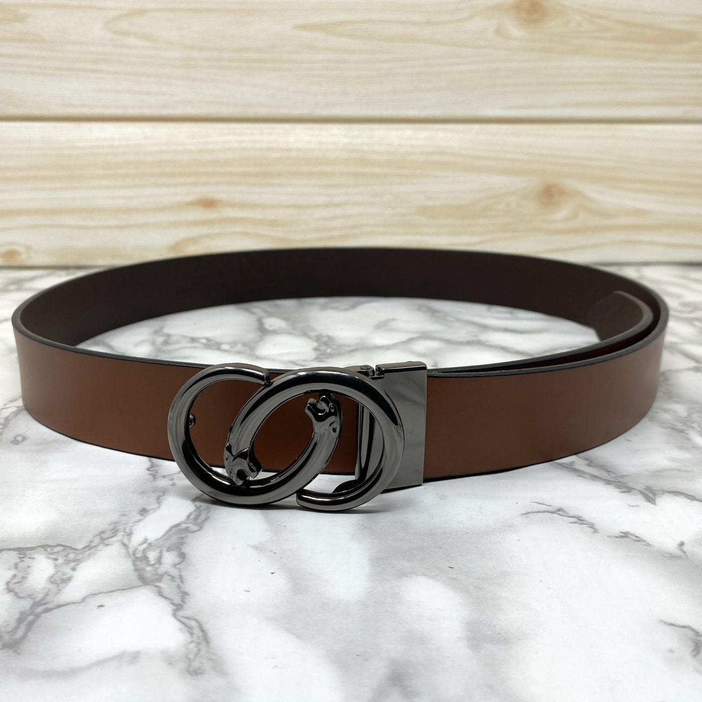 Classic Jaguar Design Leather Strap Belt-UniqueandClassy