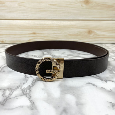 Premium Shiny G-letter Design Formal Leather Belt-UniqueandClassy