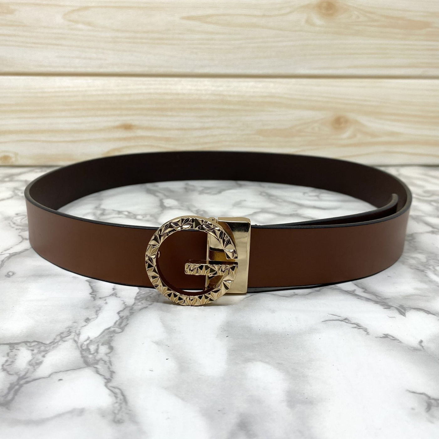 Premium Shiny G-letter Design Formal Leather Belt-UniqueandClassy