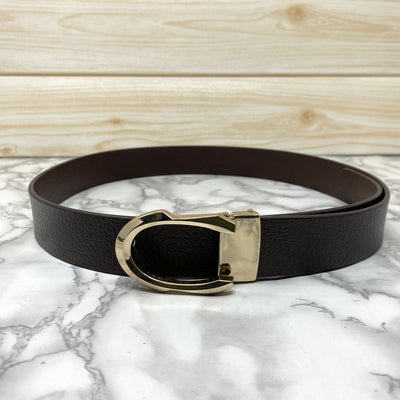 Signature C Logo Leather Belt For Unisex-UniqueandClassy