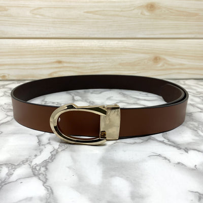 Signature C Logo Leather Belt For Unisex-UniqueandClassy