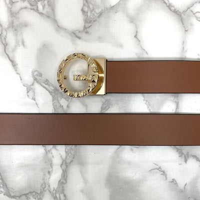 Premium Shiny G-letter Design Formal Leather Belt-UniqueandClassy