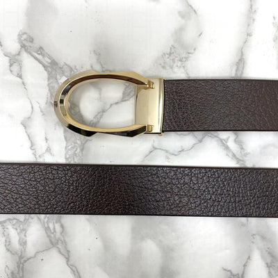 Signature C Logo Leather Belt For Unisex-UniqueandClassy