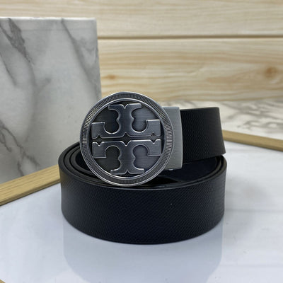 Vintage Round Buckle Belt With Leather Strap-UniqueandClassy