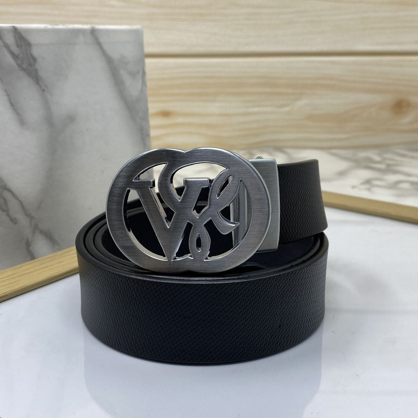 VSL Round Pin Buckle With Leather Strap-UniqueandClassy