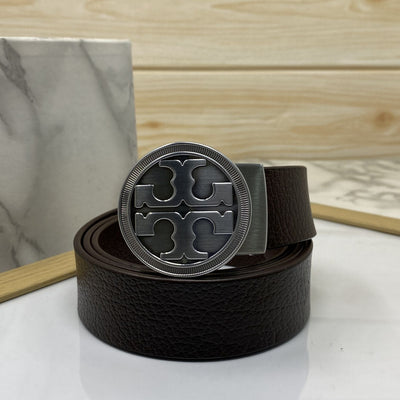 Vintage Round Buckle Belt With Leather Strap-UniqueandClassy