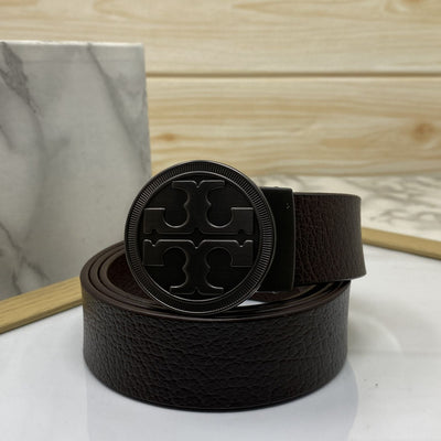 Vintage Round Buckle Belt With Leather Strap-UniqueandClassy