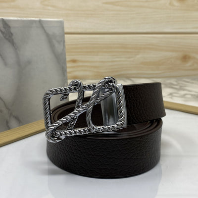 H-Pattern Leather Strap Belt For Men-UniqueandClassy