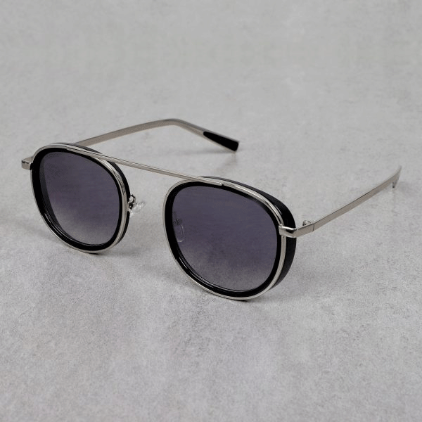 Metal Frame Round Silver Black Sunglasses For Men And Women-Unique and Classy