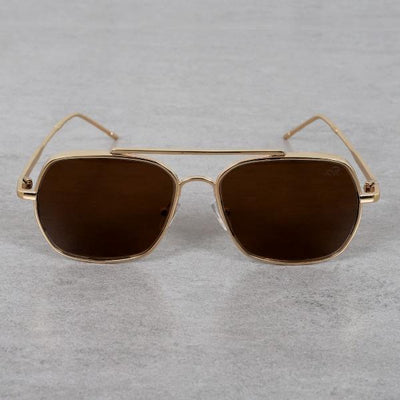 Classic Square Gold-Brown Sunglasses For Men And Women-Unique and Classy