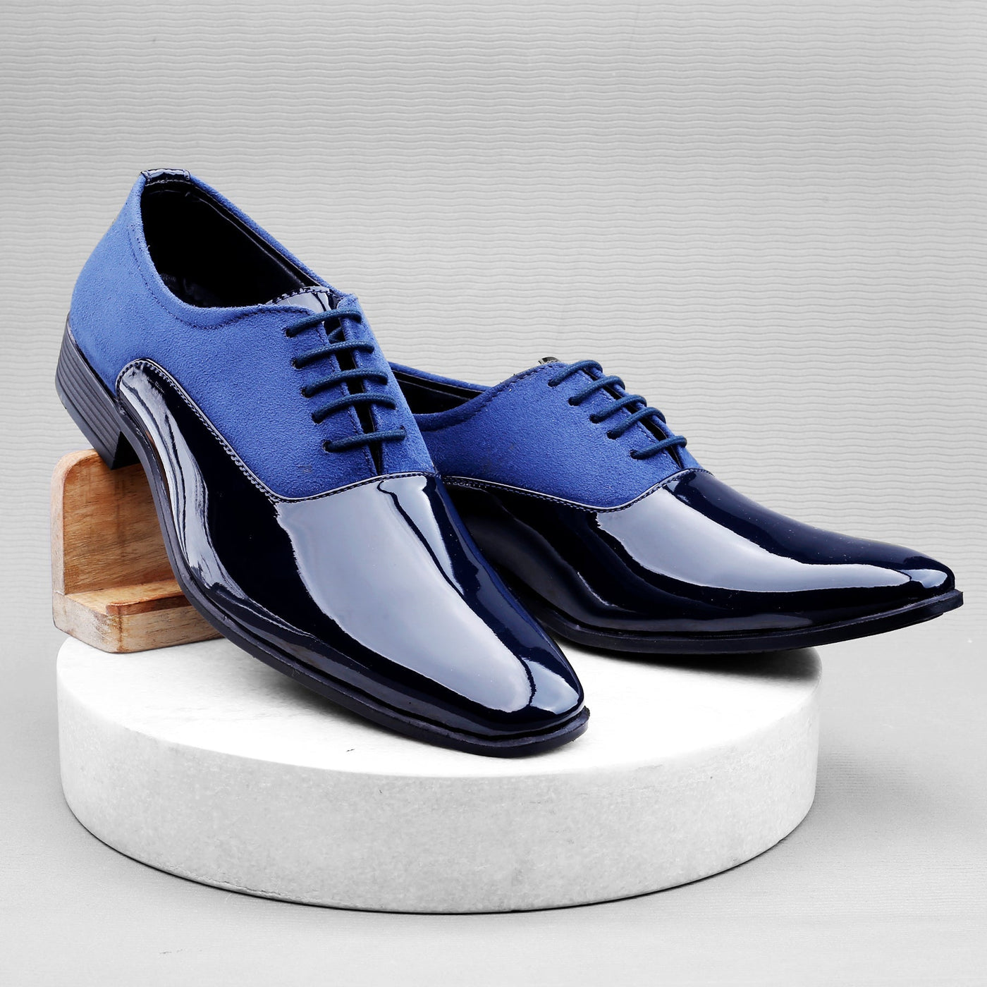 Classy Office,Wedding,Party Wear Blue Shoes With Lace-Up For All Season-Unique and Classy