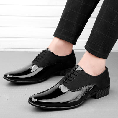 Classy Office,Wedding,Party Wear Black Shoes With Lace-Up For All Season-Unique and Classy