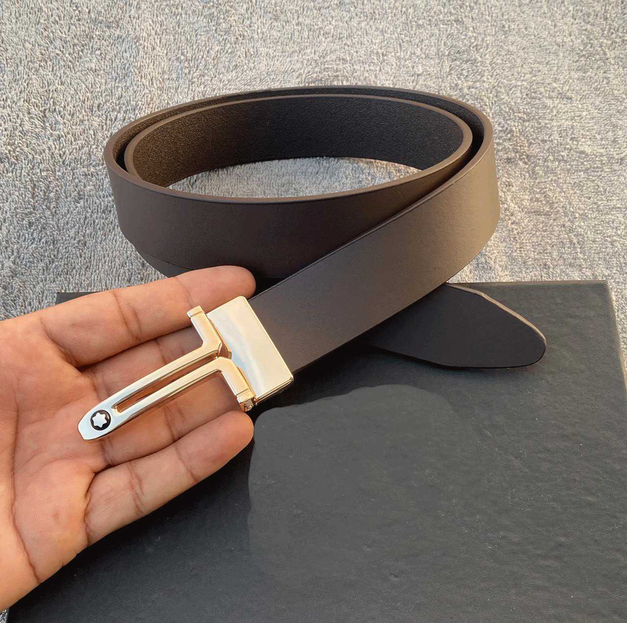 Classic Design Leather Strap Belt With Pressing Buckle-Unique and Classy