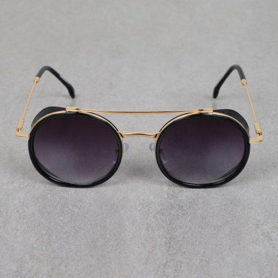 Metal Frame Round Gold Black Gradient Sunglasses For Men And Women-Unique and Classy