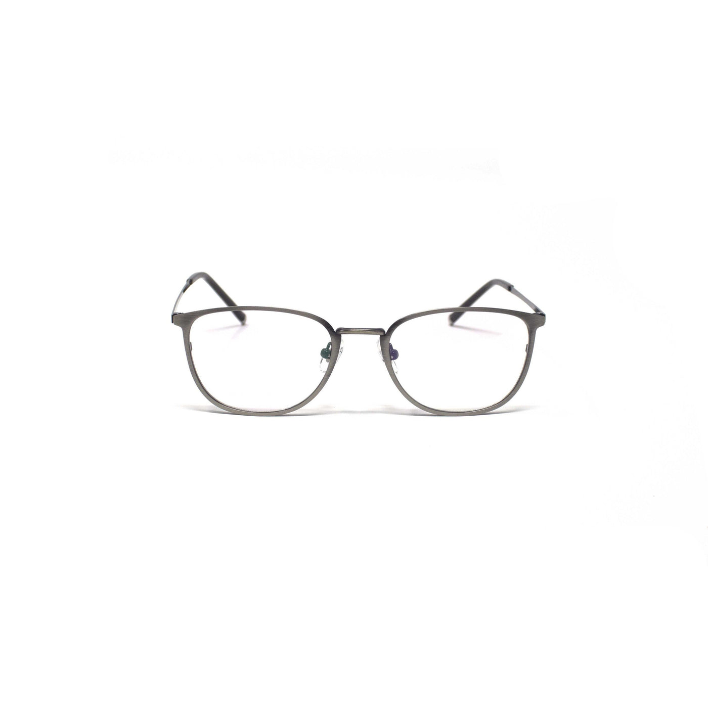 Oval Square Grey Metal Optical Frame Eyewear