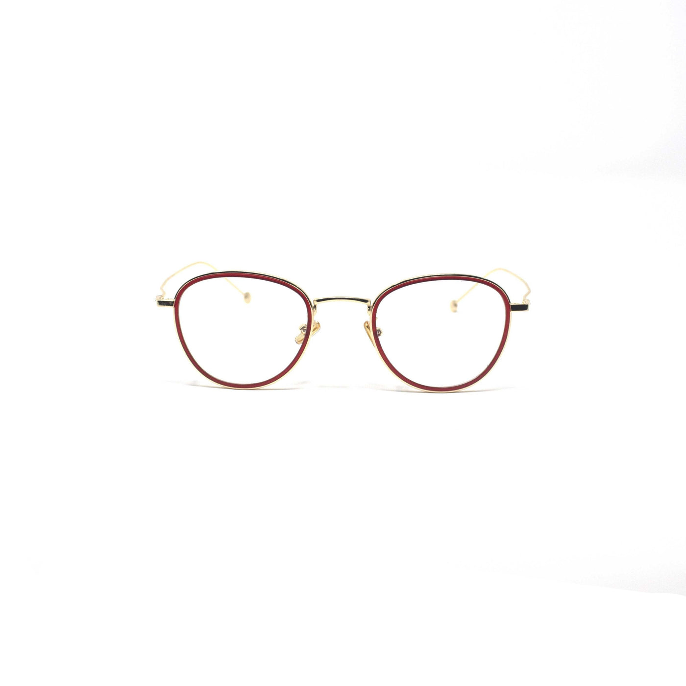 Oval Round Red Gold Frame Eyewear