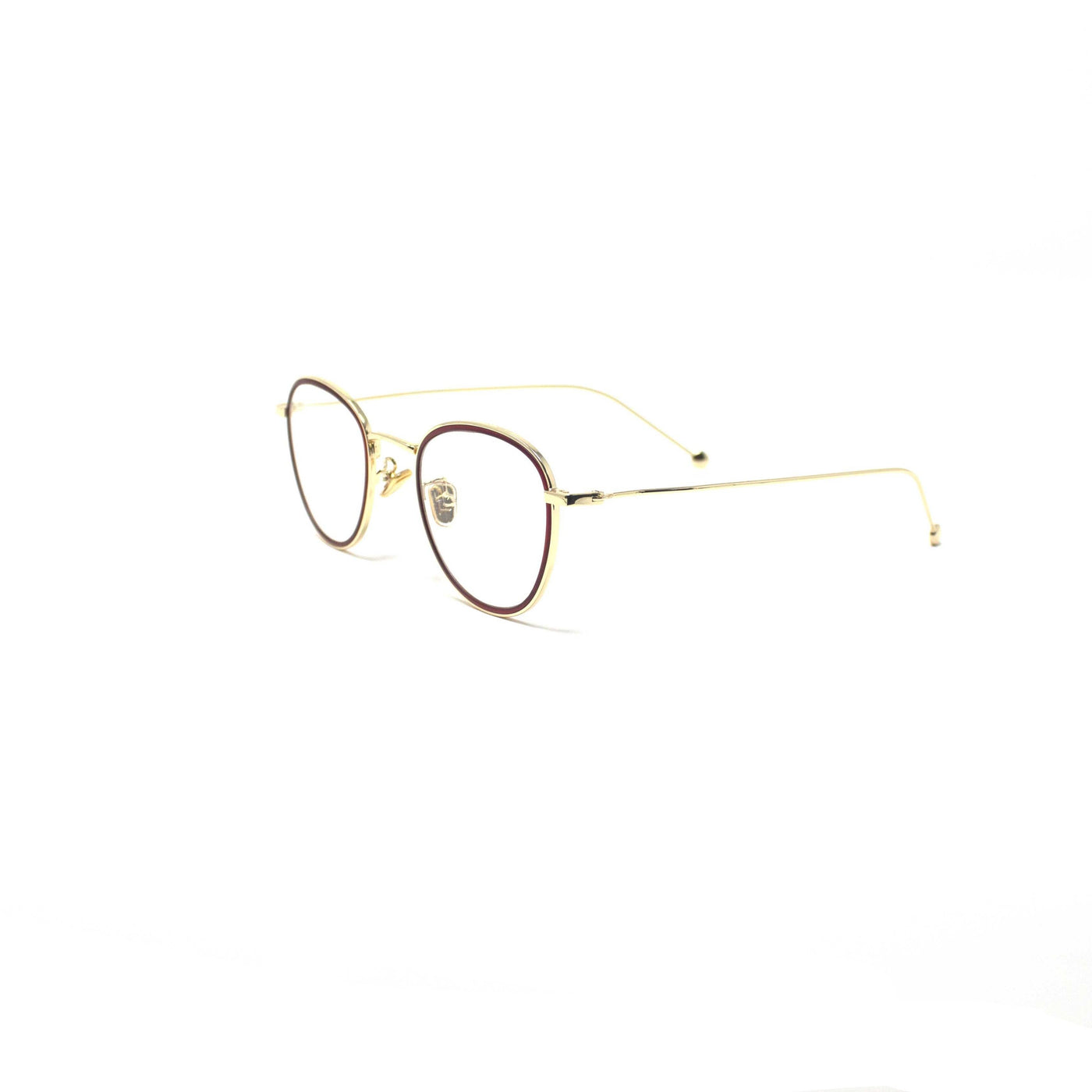 Oval Round Red Gold Frame Eyewear