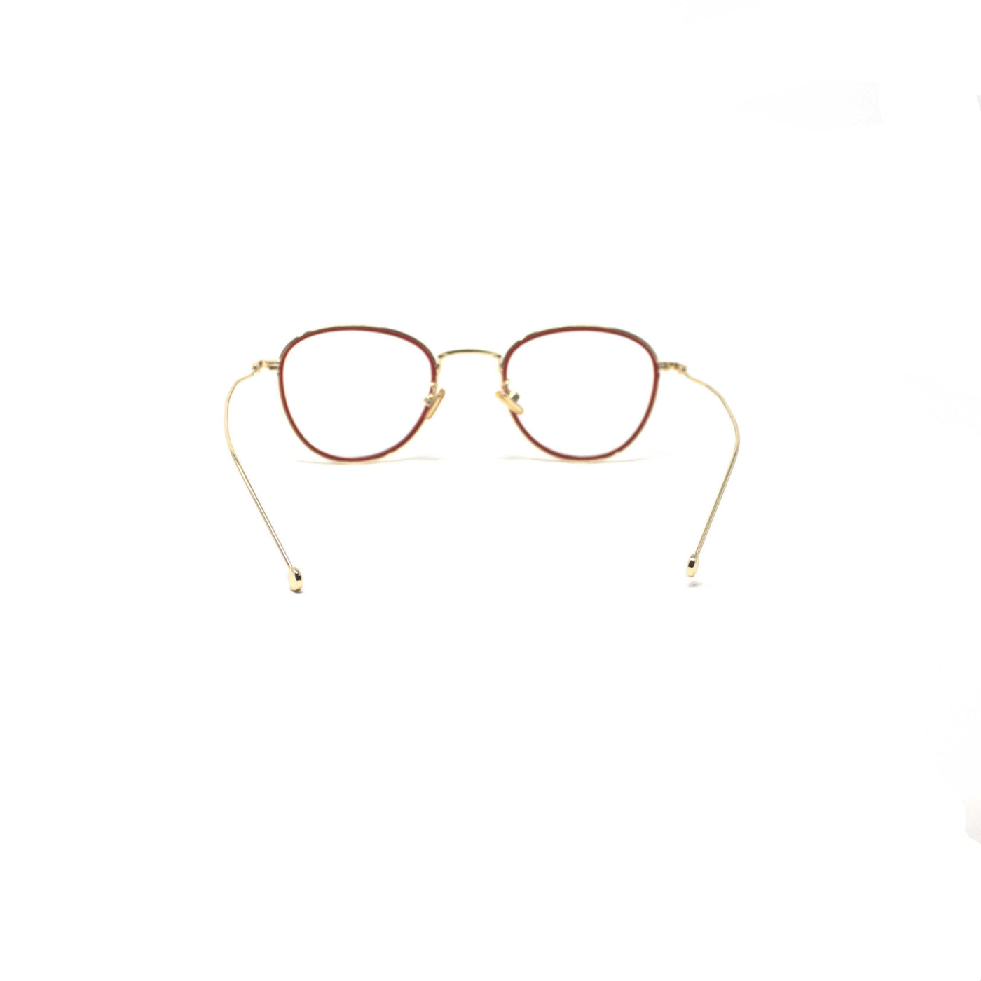 Oval Round Red Gold Frame Eyewear