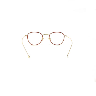 Oval Round Red Gold Frame Eyewear